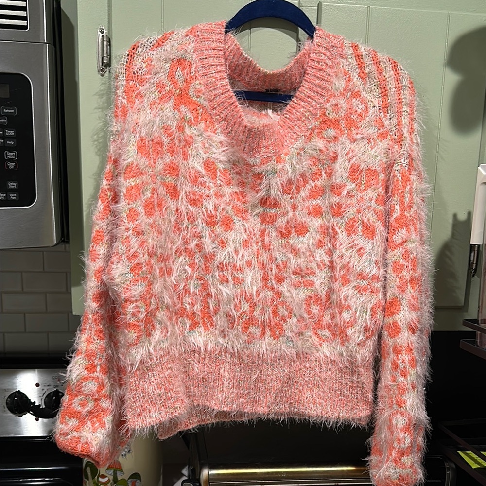 Free People Strawberries and Cream Phoebe Crew Neck Sweater